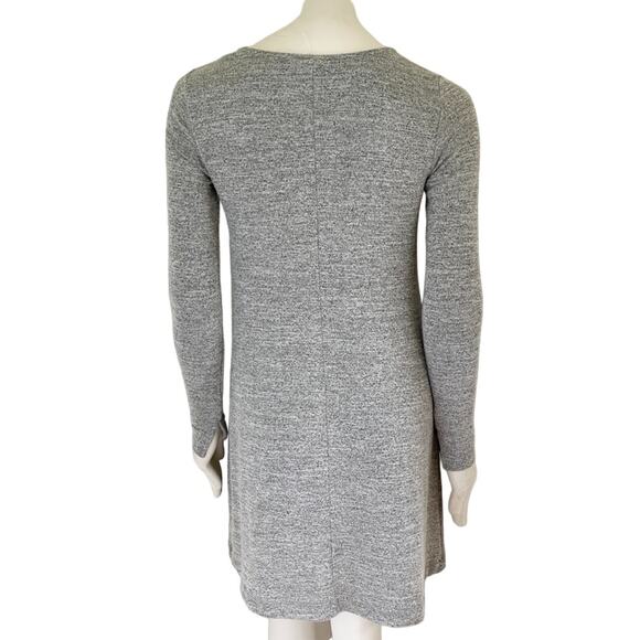 GAP Metallic Stretch Knit Long Sleeve Shift Dress in Heather Gray Gold SZ XS - Picture 7 of 10